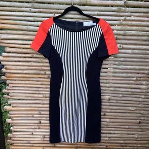 Karen Millen Color Block Fitted Dress Sz 8